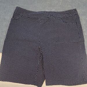 Women's Navy Polka Dot Bermuda Shorts